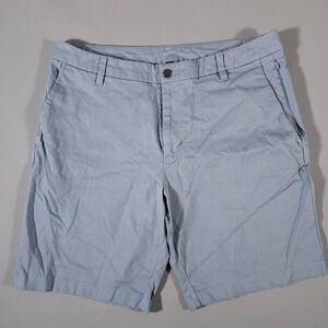 Lululemon Commission Shorts Men 36 Blue Grey Chino Stretch 8 Inch Inseam